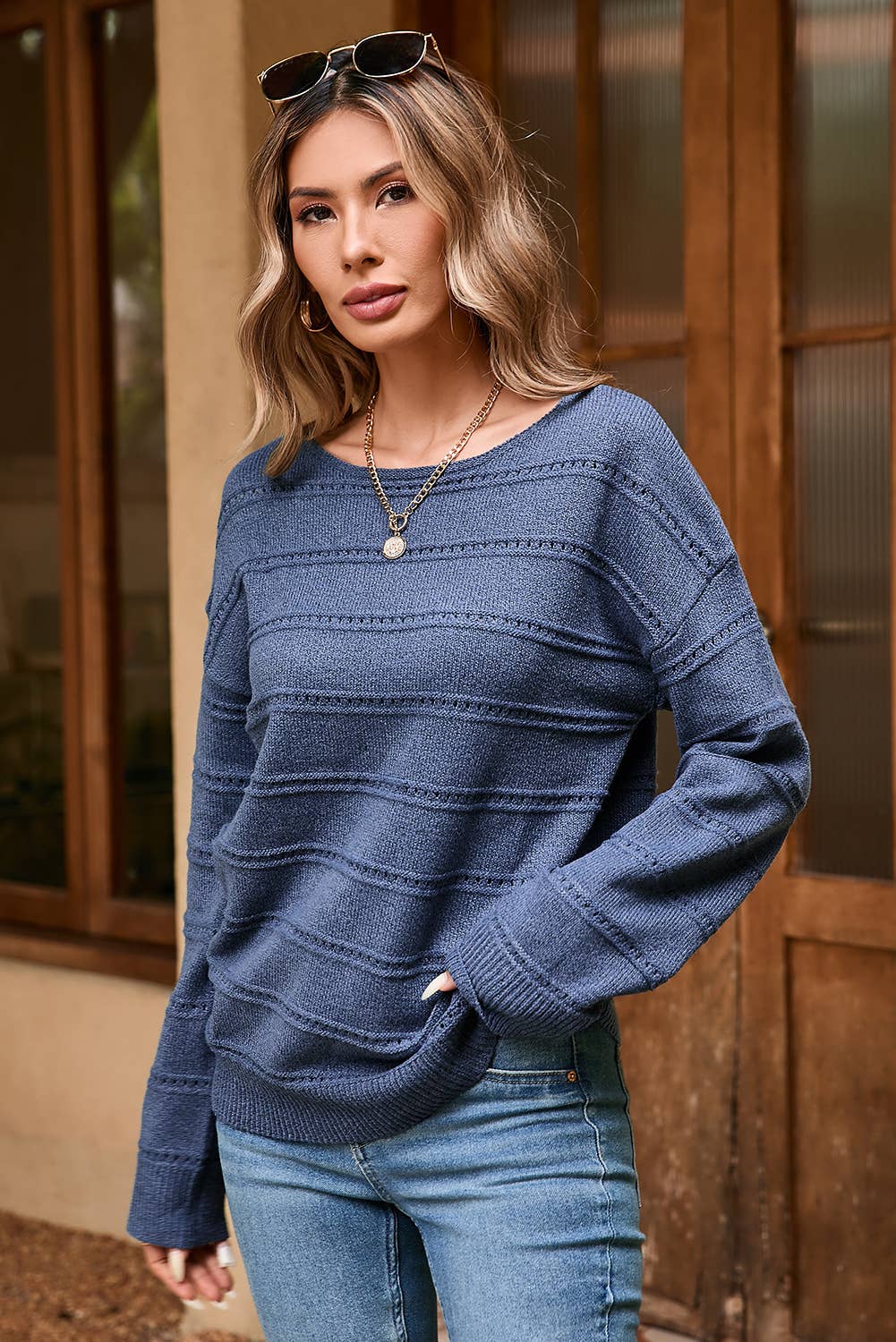 Pointelle Knit Sweater