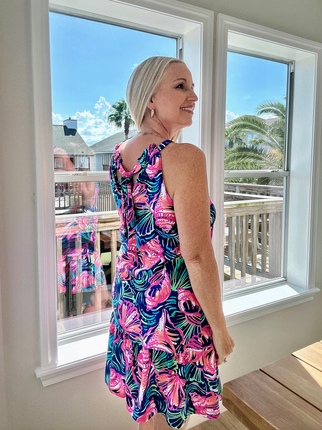 Amira Back Tie Tiered Dress