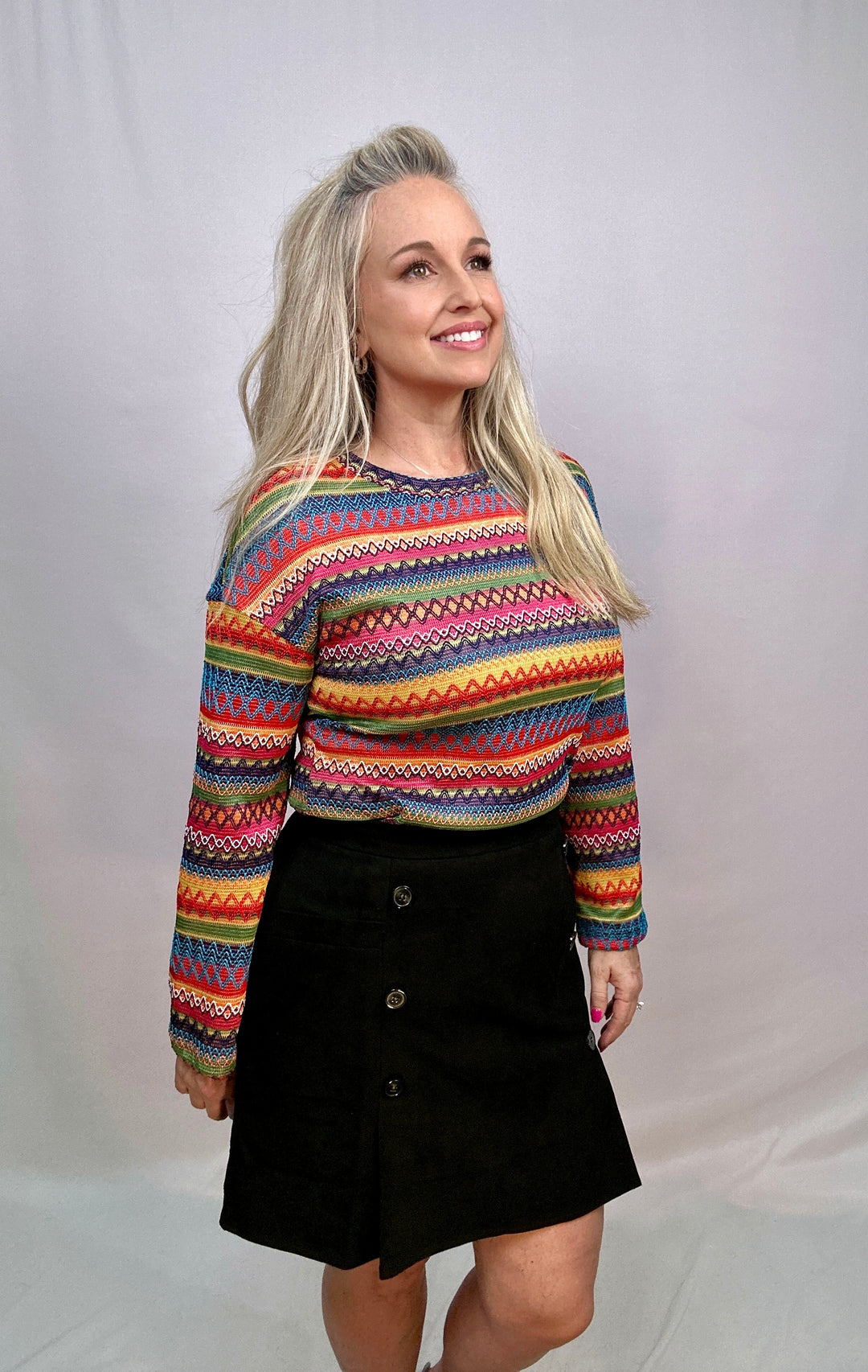 BLACK SUEDE FRONT BUTTON WRAP SKIRT