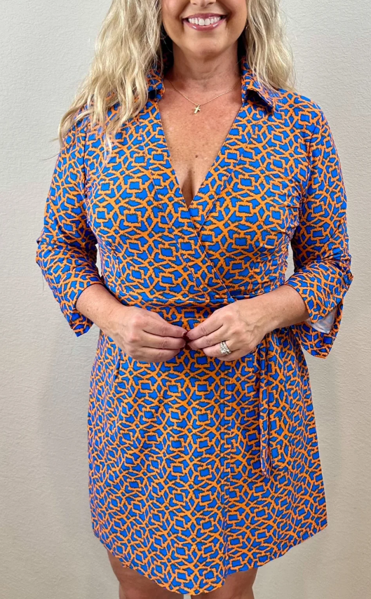 Printed Wrap Dress