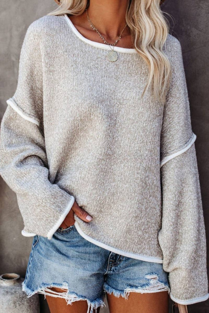 Casual Crew Neck Pullover Long Sleeve Sweater