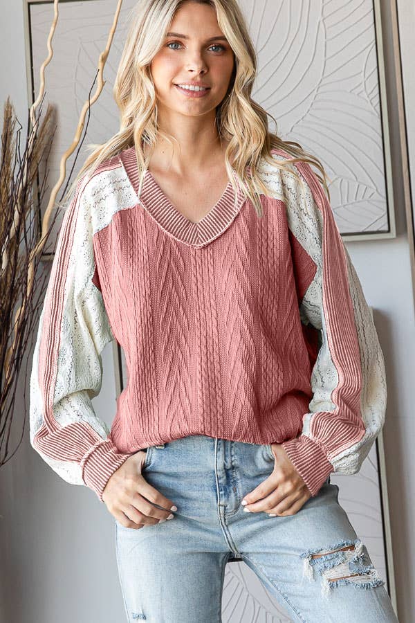 CABLE KNIT TOP